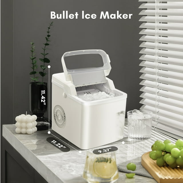 KISSAIR Compact Ice Maker - Efficient, Portable, and Stylish for Home & Office