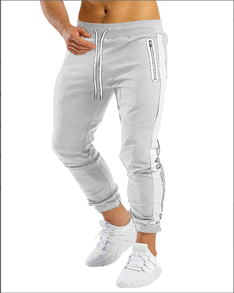 Stylish Men's Athletic Sportswear Trousers with Contrast Sides