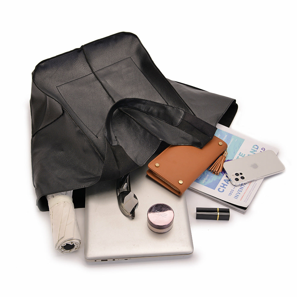 Stylish Large Capacity Soft Leather Shoulder Tote Bag