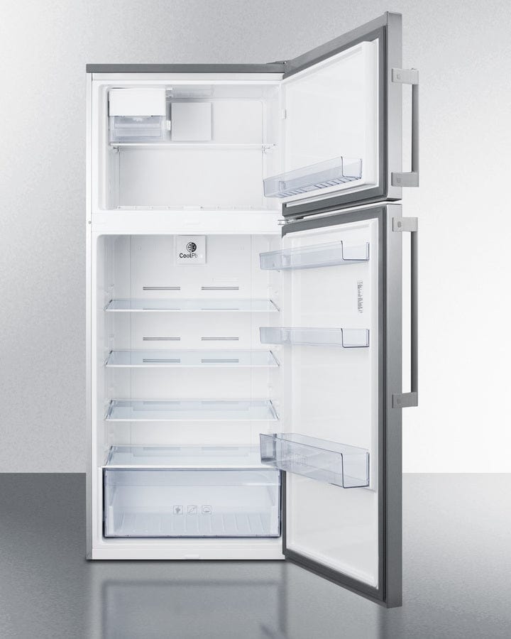 Summit 28" 12.6 cu. ft. Counter Depth Top Freezer Refrigerator with Ice Maker - Stainless Steel
