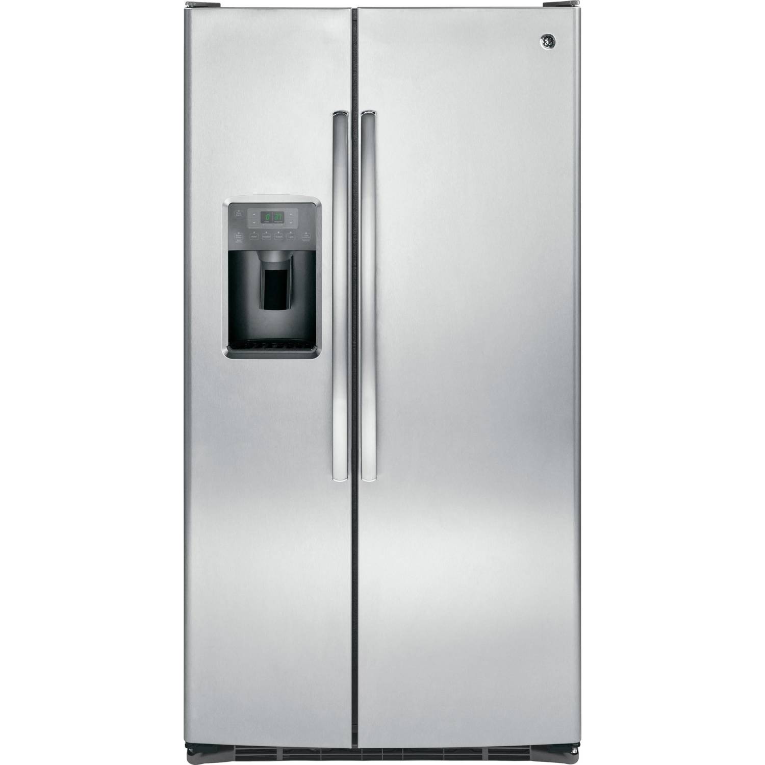 GE 25.3 Cu. Ft. Side-by-Side Refrigerator with Adjustable Shelves and LED Lighting