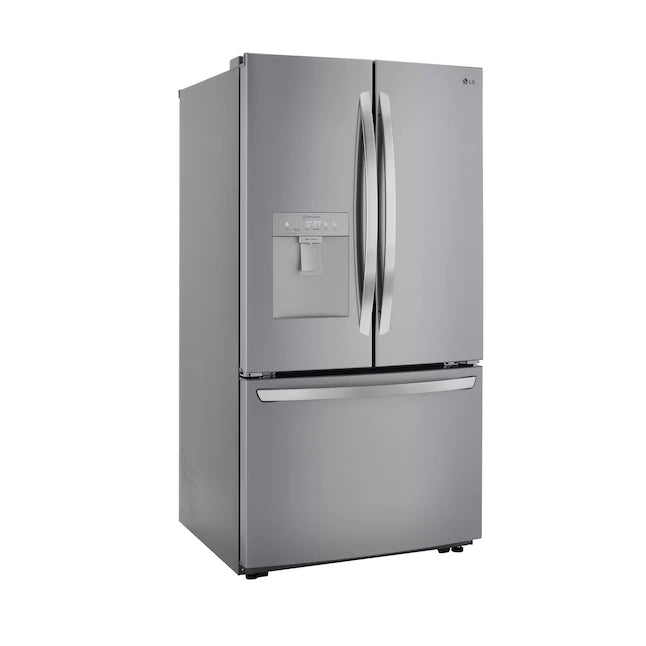 LG 29-cu ft French Door Refrigerator with Ice Maker, Printproof Platinum Silver