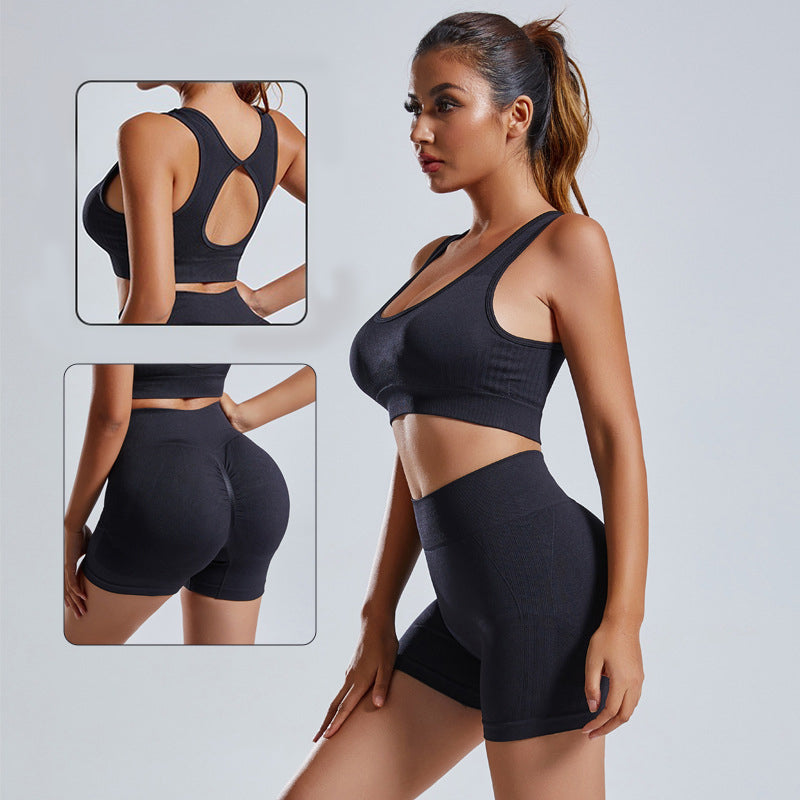 Women's Seamless Yoga Set: High-Waist Leggings and Vest