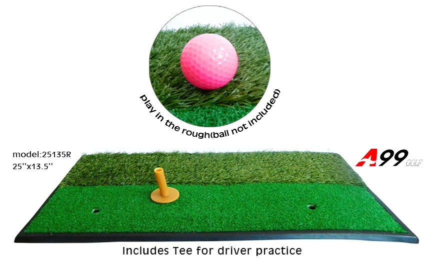 Upgraded 25135-R A99 Golf 2 Level Turf Hitting Mat with Heavy Duty Rubber Base