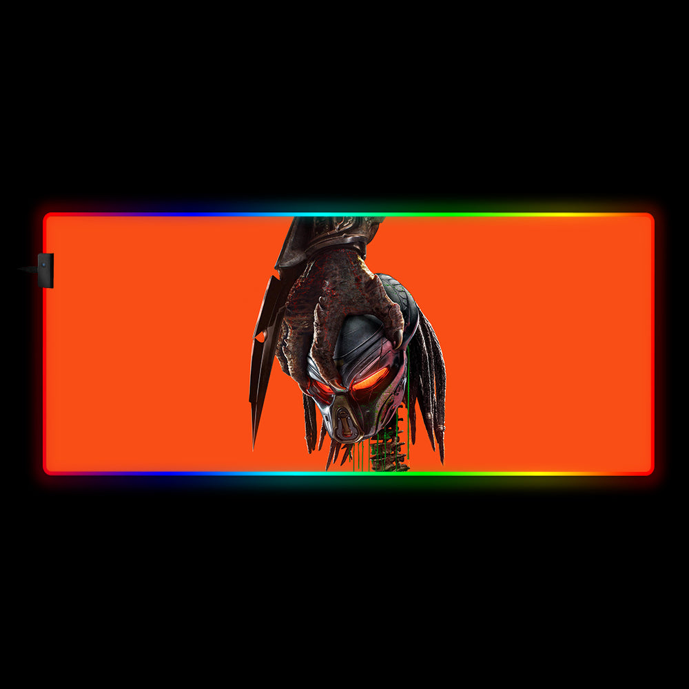RGB Gaming Mouse Pad with Predator Fire Design