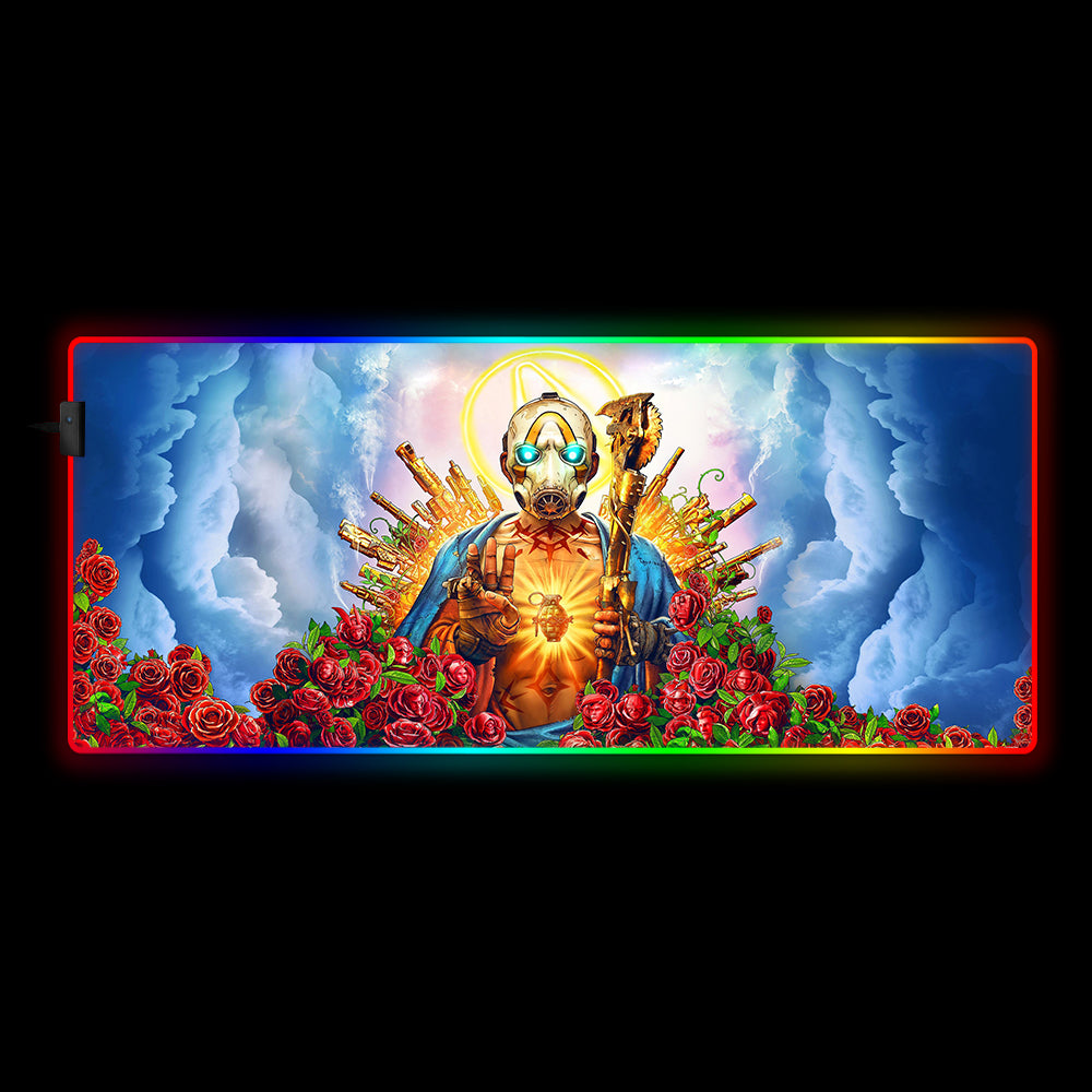 Illuminated Guns Jesus Design RGB Gaming Mouse Pad