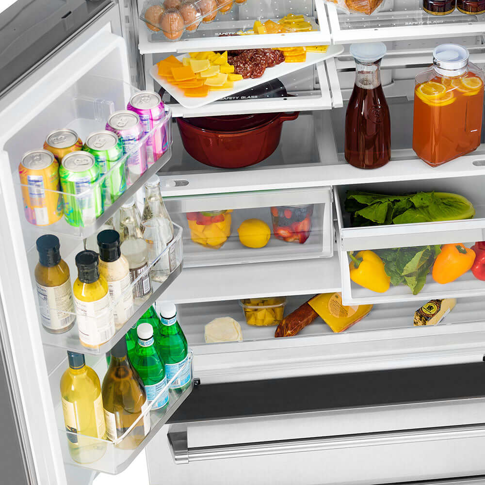 ZLINE 36" 22.5 cu. ft. French Door Refrigerator with Ice Maker, Luxury Stainless Steel