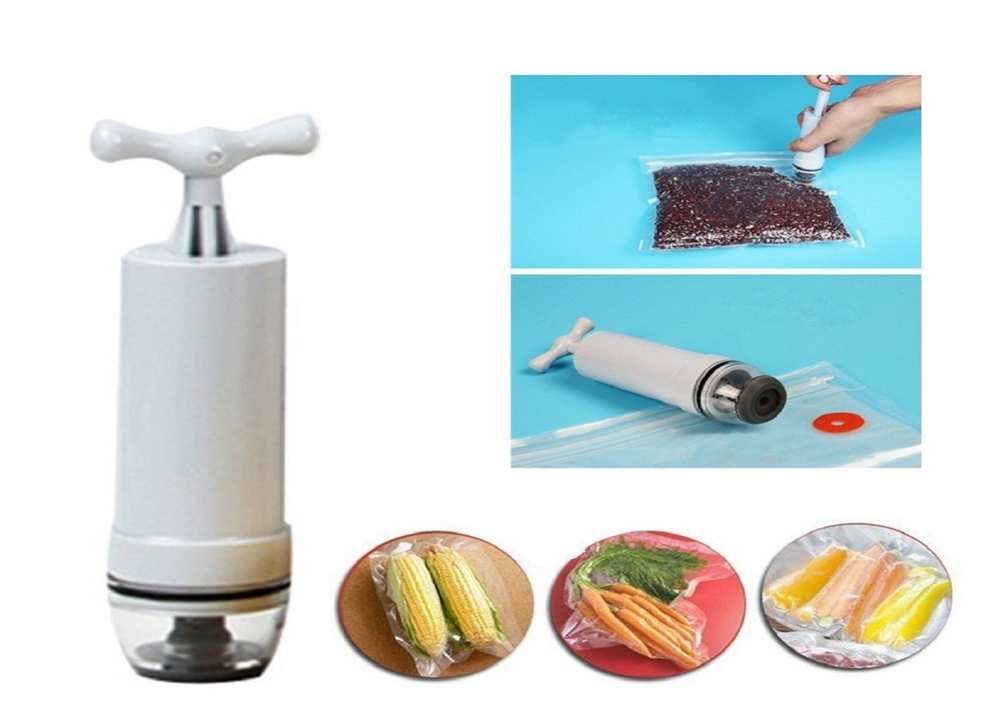20 Vacuum Sealer Bags with Hand Pump - Food Preservation Set
