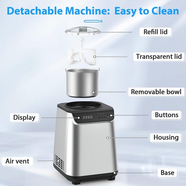 KISSAIR Premium Upright Ice Cream Maker with Built-In Compressor