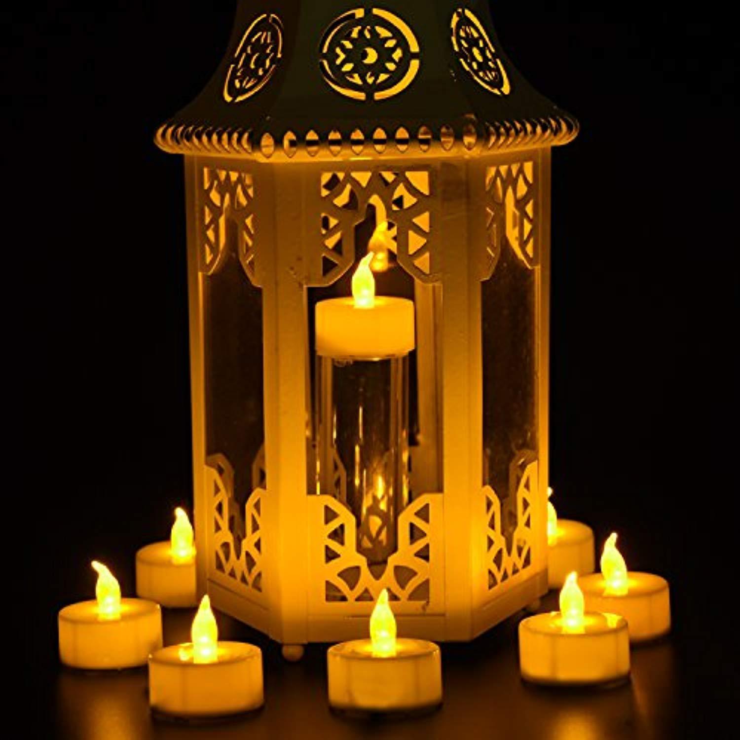 Eco-Friendly LED Tea Lights Candles (125 Pack) - Flickering Warm Yellow for Celebrations