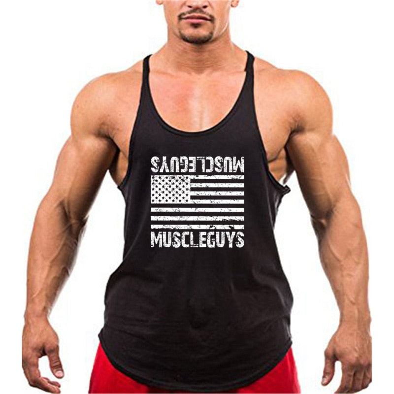 Men's Polyester Sleeveless Tank Top for Fitness