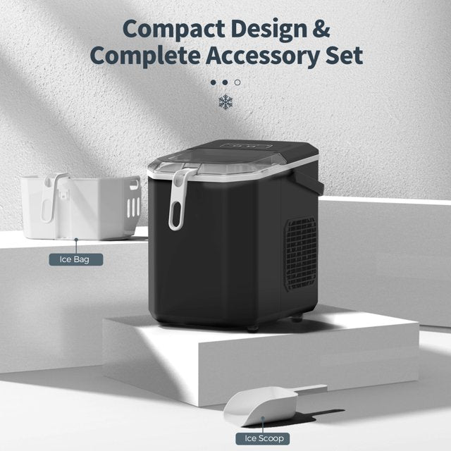 Auseo Ice Maker - Efficient, Portable Ice Machine with Adjustable Bullet Ice Cubes