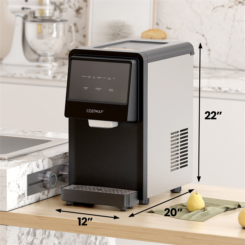 High-Capacity Nugget Ice Maker with Self-Cleaning, Self-Dispense, and LED Filter Indicator