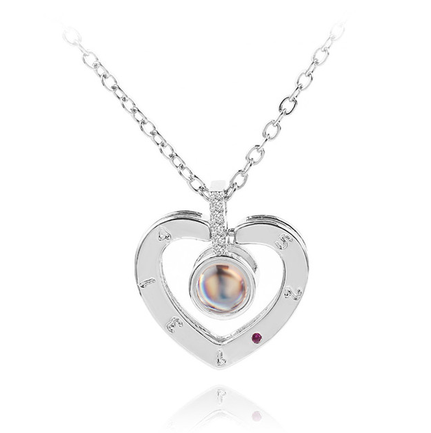 Elegant Rose Gold "I Love You" Pendant Necklace for Couples