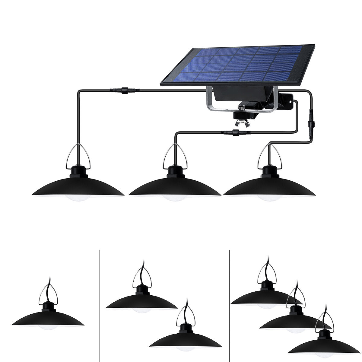 Solar-Powered Pendant Light, Waterproof Outdoor/Indoor Chandelier
