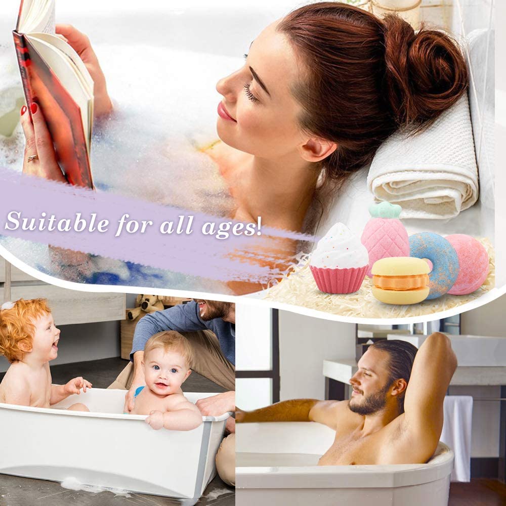 Suntee Luxury Bath Bombs Gift Set, 12 Handmade Spa Fizzers with Essential Oils and Shea Butter