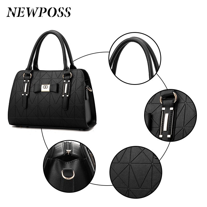 NEWPOSS 2020 Women's Leather Shoulder Bag, Large Capacity Tote with Top Handle