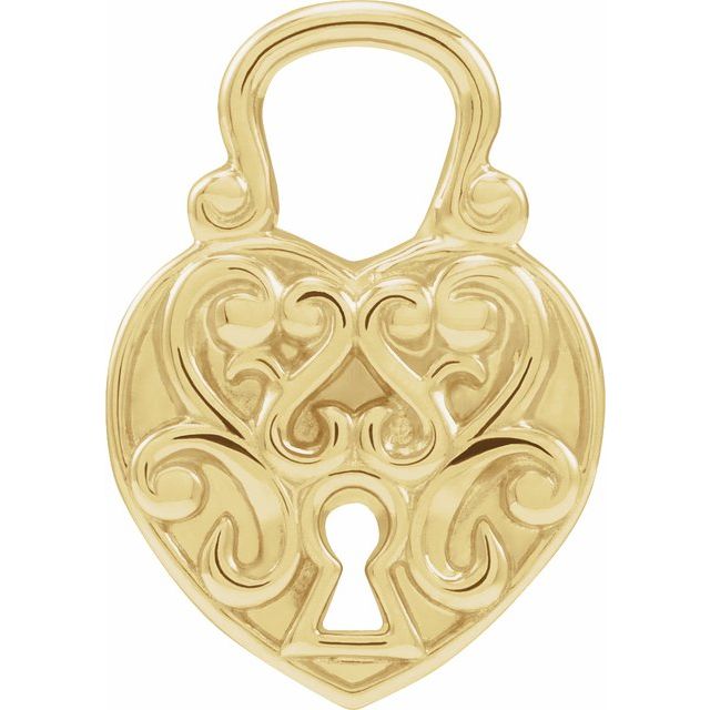 Vintage Lock Heart Pendant Charm