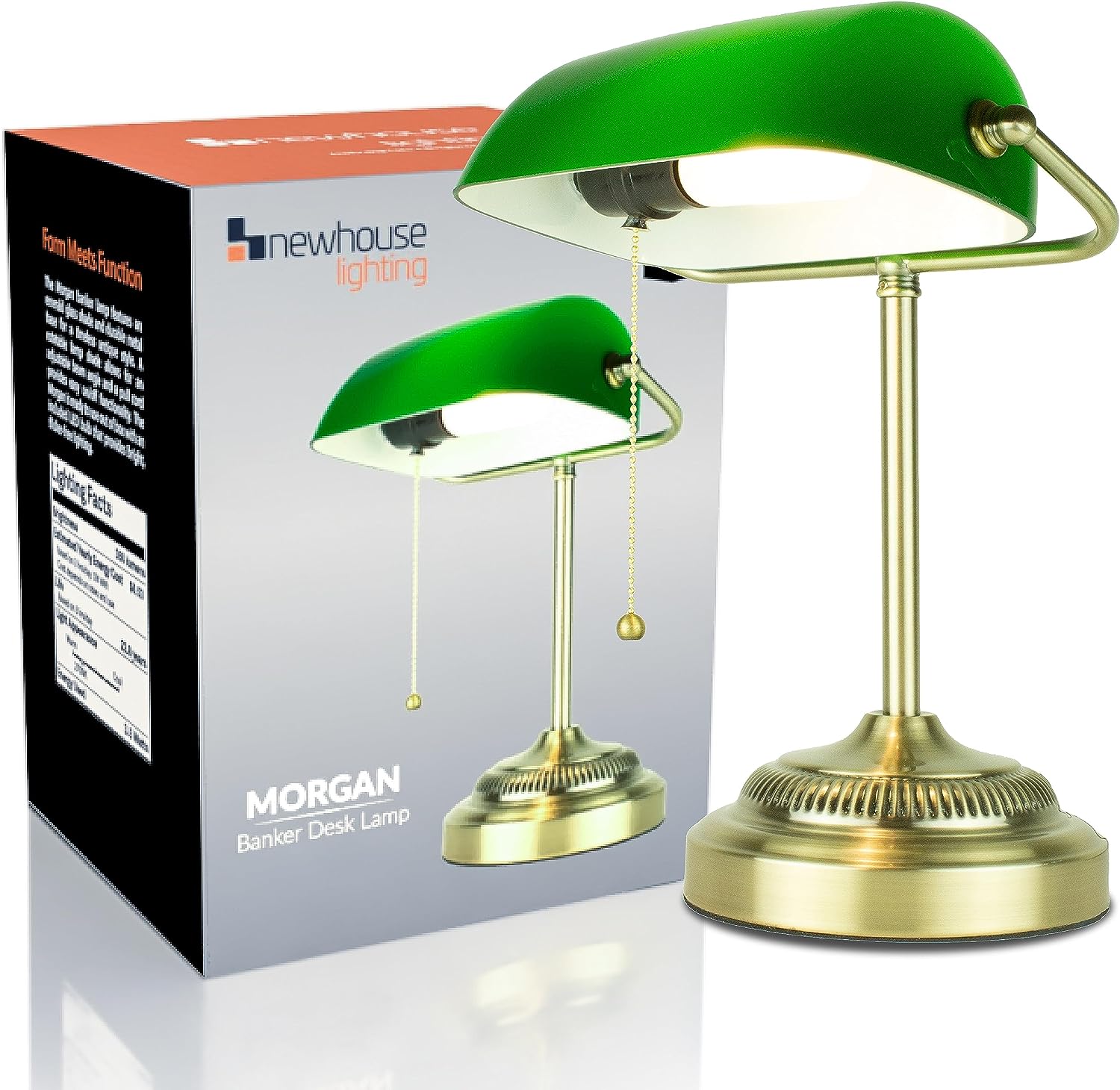 Newhouse Lighting Morgan Antique Green Adjustable LED Desk Lamp