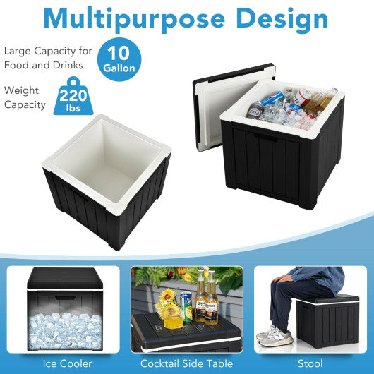 Portable 10 Gallon Ice Cooler with Multi-Function for Outdoor Adventures