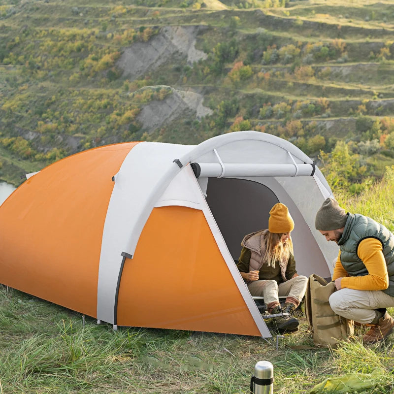 Outsunny 4-Person Waterproof and Sun-Blocking Camping Tent