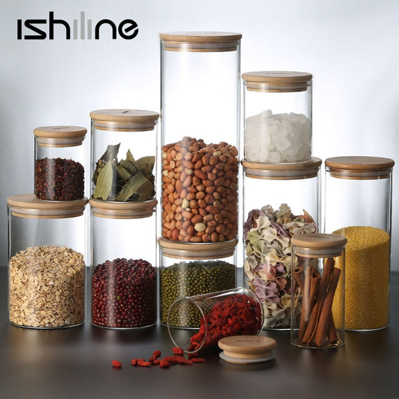 Eco-Friendly Bamboo Lid Glass Food Storage Container