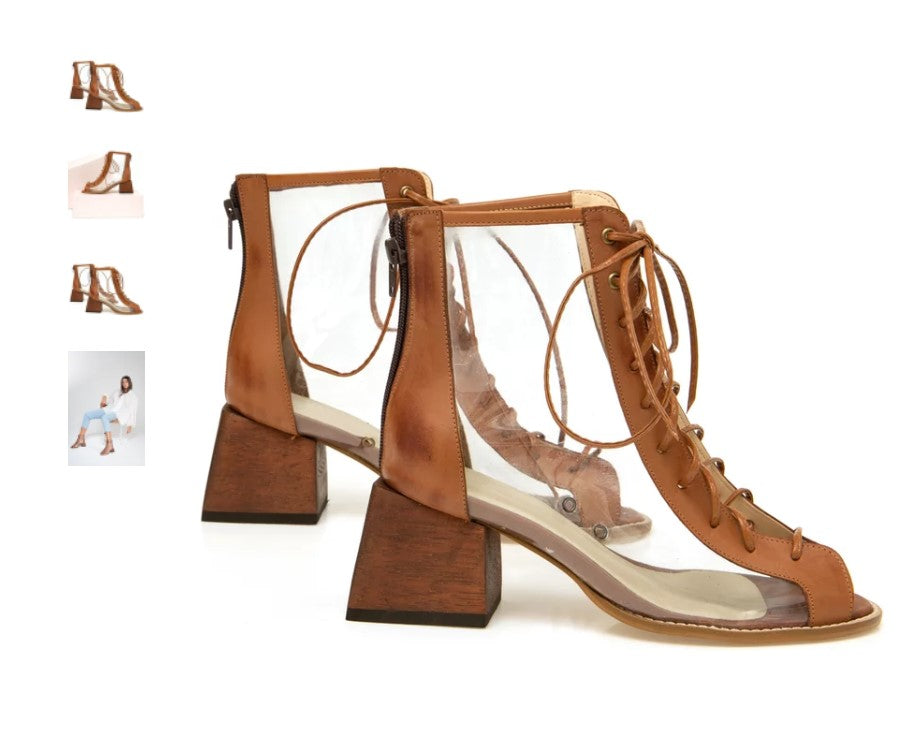 Caramel PVC Open Boot - Personal Shopper Service