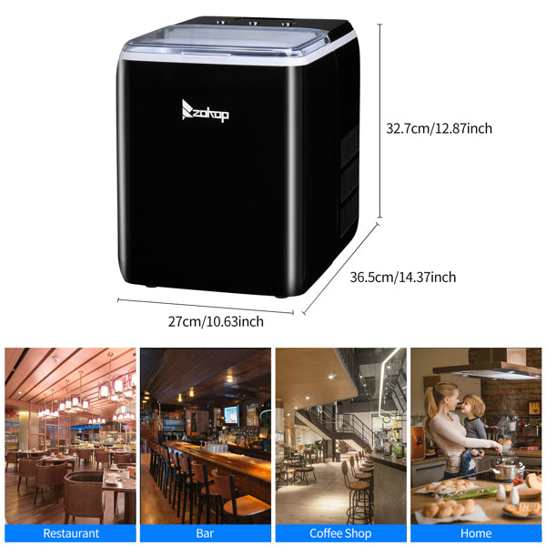 Portable Ice Maker Machine with Transparent Cover