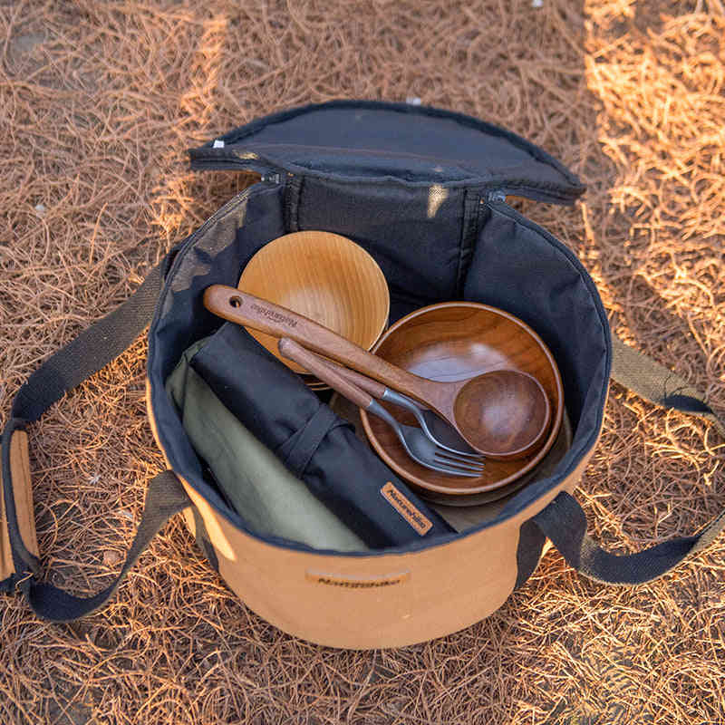Durable Canvas Camping Storage Bucket for Outdoor Adventures