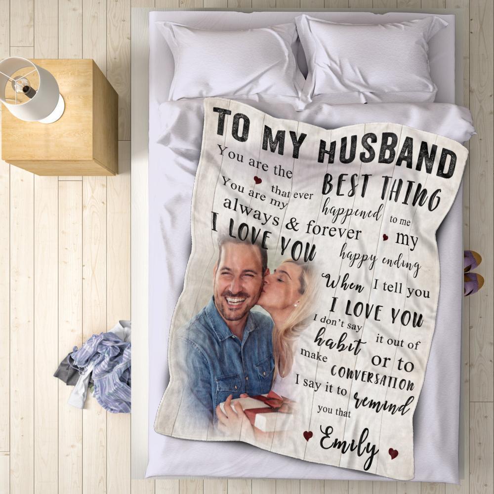 Personalized Photo Blanket for Couples - Anniversary Gift