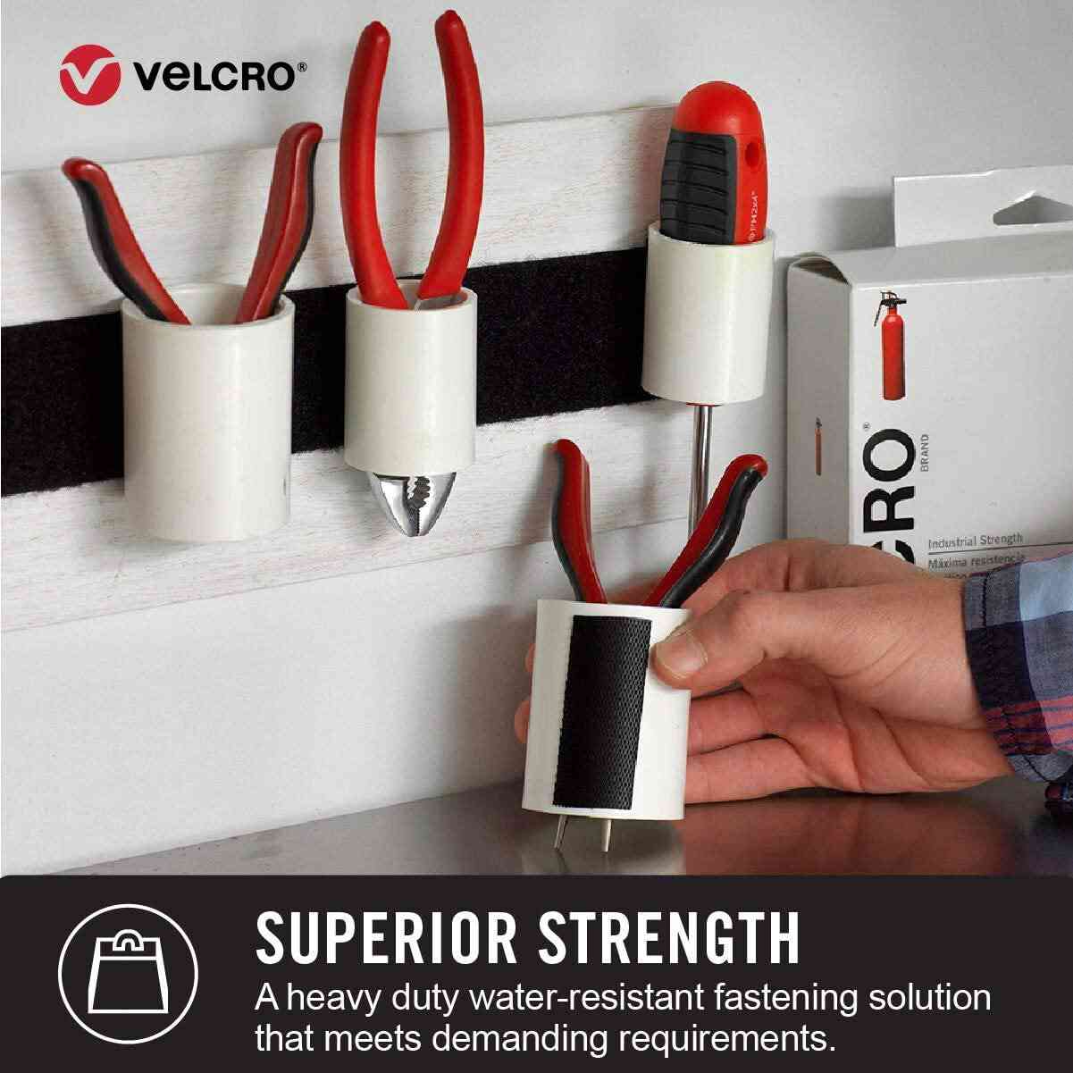 Industrial-Grade Velcro Tape - Heavy-Duty, Waterproof, 4ft x 2in White