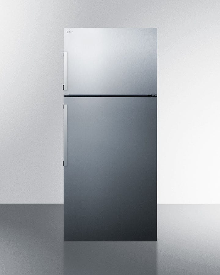 Summit 28" 12.6 cu. ft. Counter Depth Top Freezer Refrigerator with Ice Maker - Stainless Steel