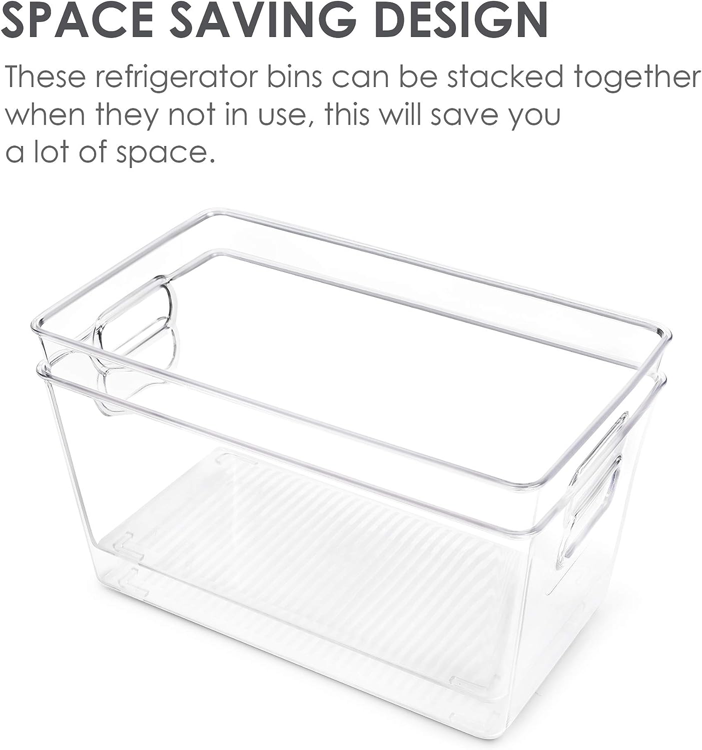 Utopia Kitchen Clear Plastic Storage Bins, 2-Piece Set for Efficient Home Organization