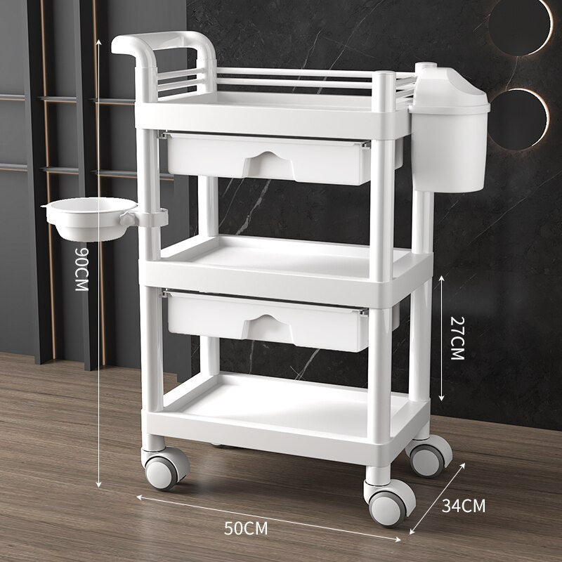 Professional Beauty Salon Trolley with Three Layers