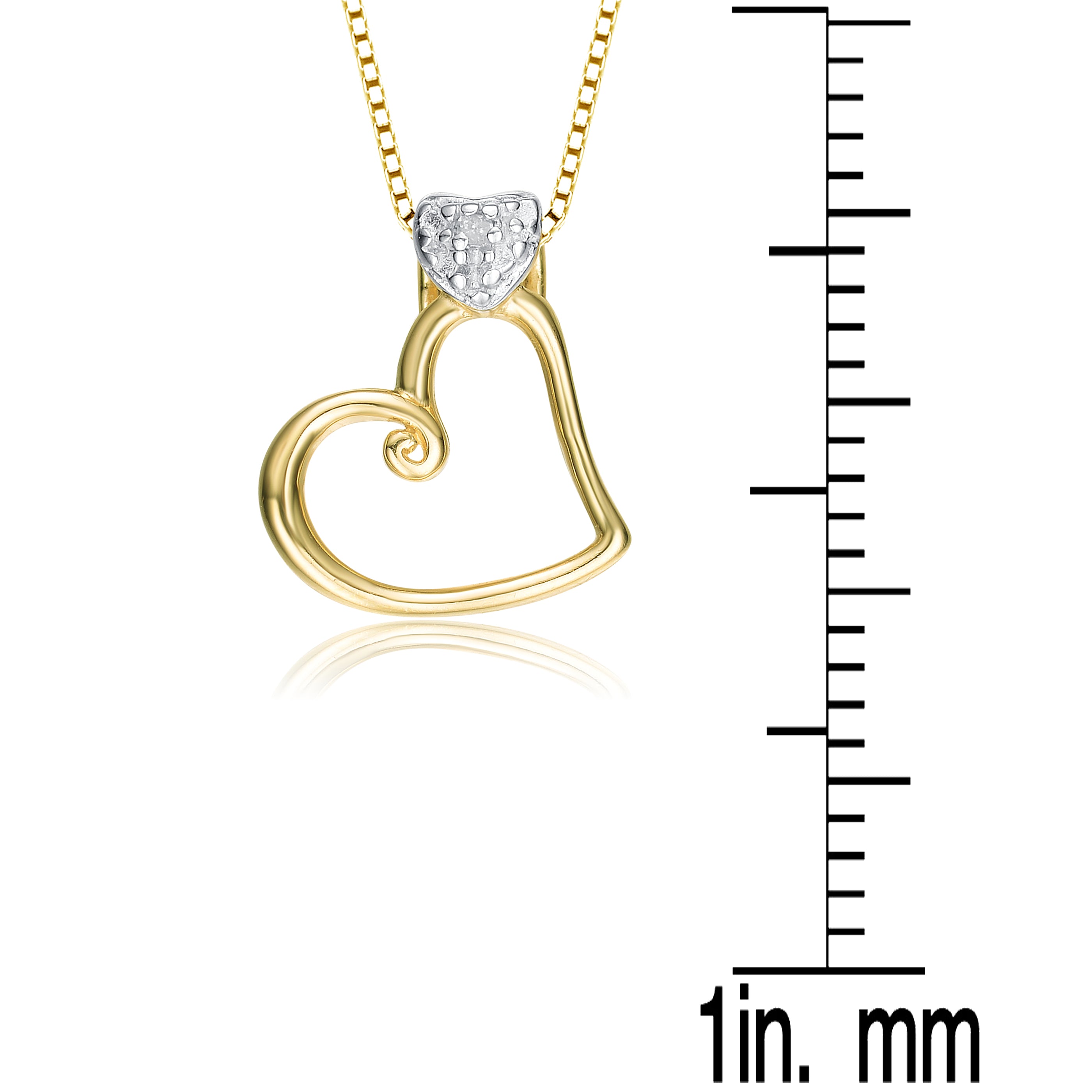Glamorous Sterling Silver Heart Band Pendant with Zirconia