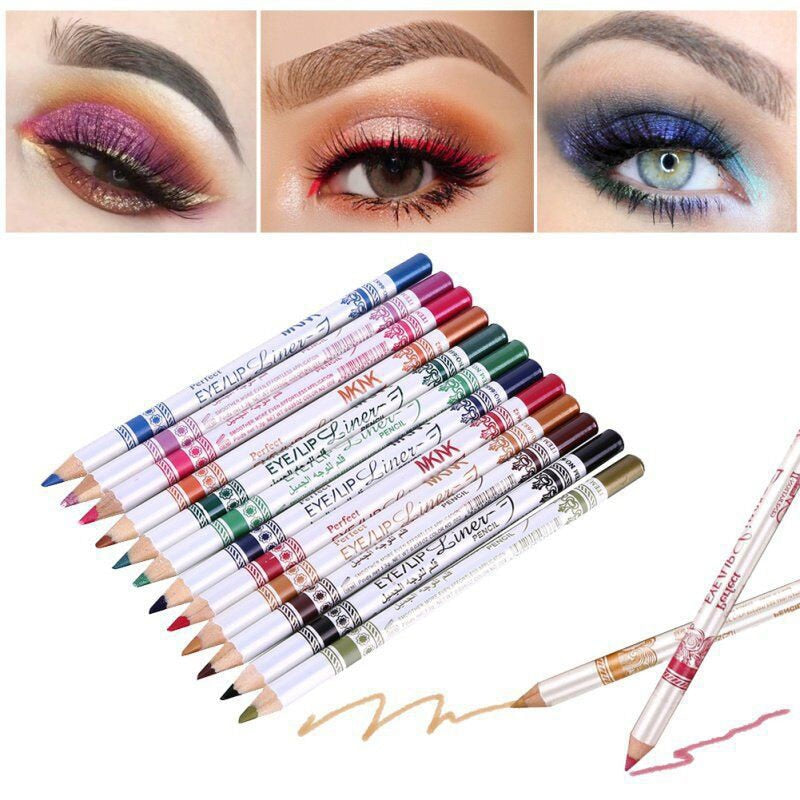 12-Piece Waterproof Eyeliner & Shadow Palette Set
