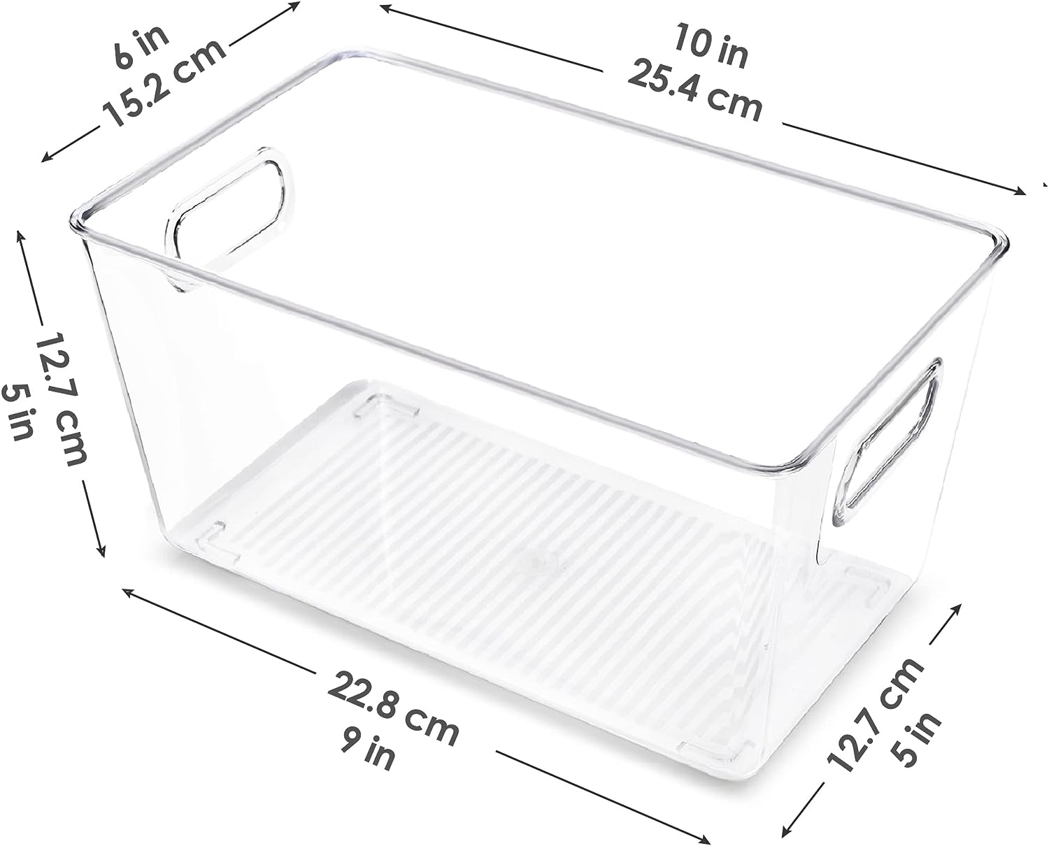Utopia Kitchen Clear Plastic Storage Bins, 2-Piece Set for Efficient Home Organization