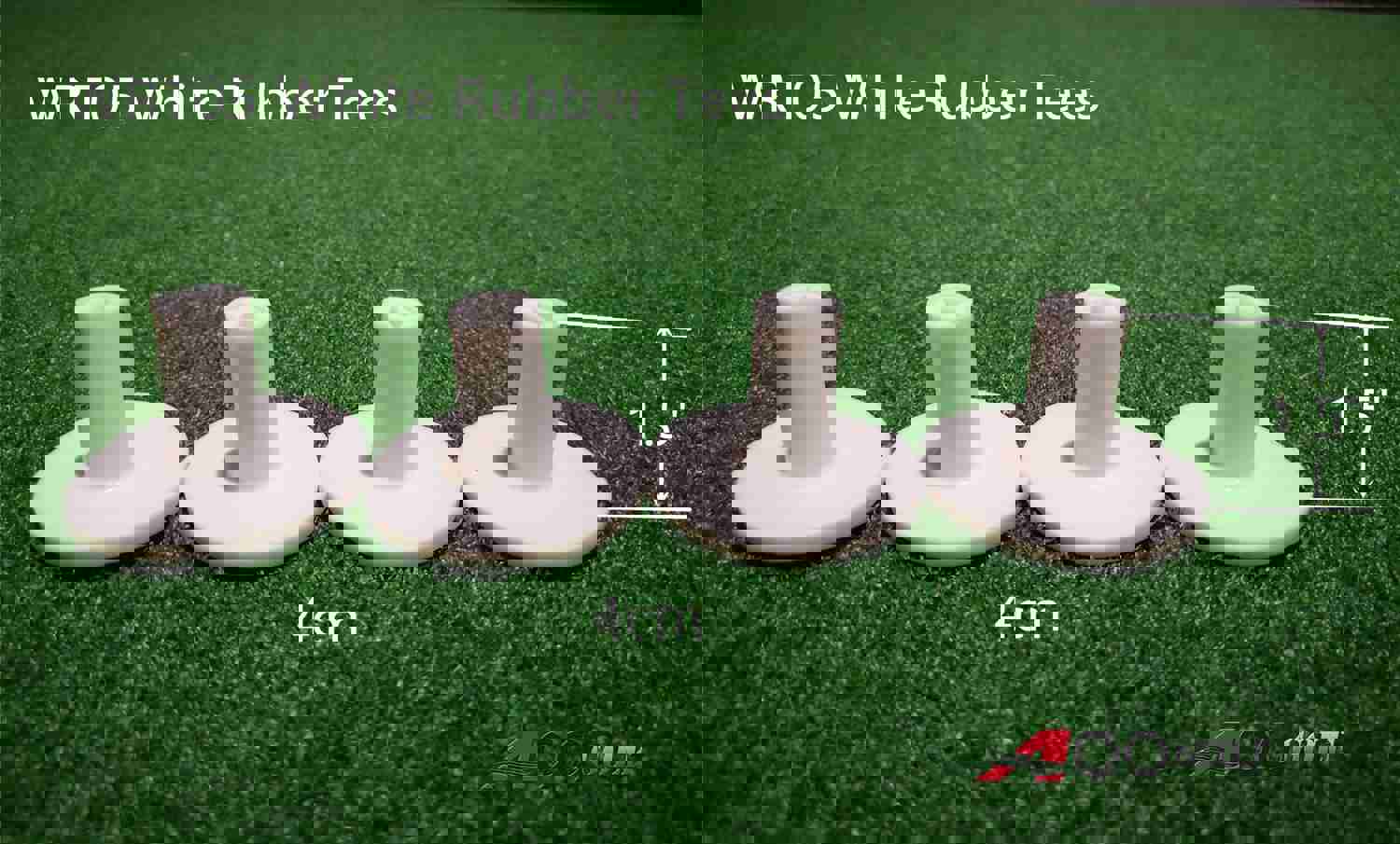 A99 Golf WRT-05 Rubber Tees - 4Pcs 4cm/1.5" for Indoor & Outdoor Practice