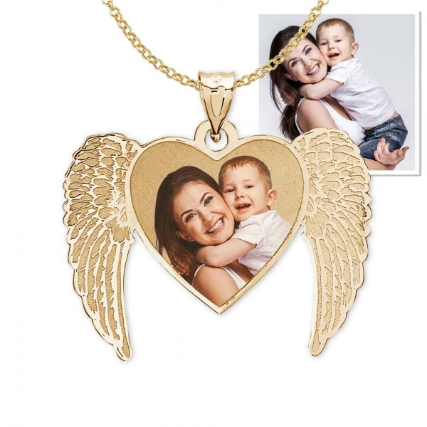 Personalized Angel Heart Picture Pendant