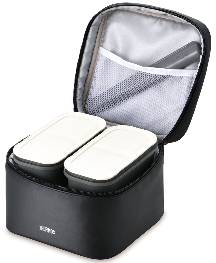 Thermoses 2-Tier Insulated Lunch Box, 1.8L Capacity, Black