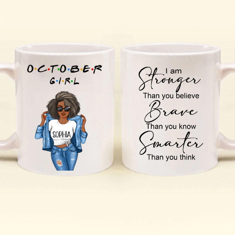 Personalized October Birthday Mug for Women