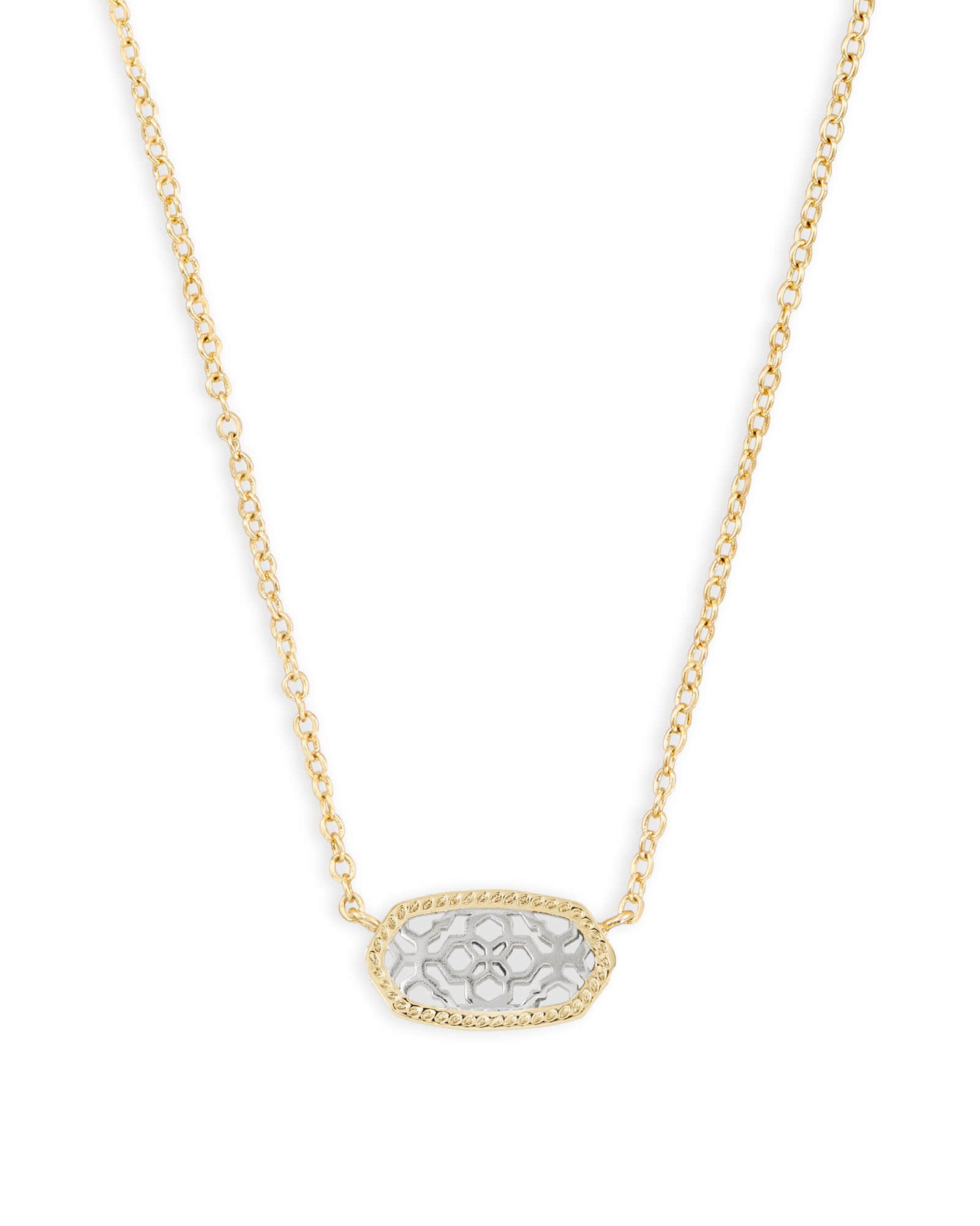 Kendra Scott Elisa Pendant Necklace in Gold Rhodium Filigree Mix