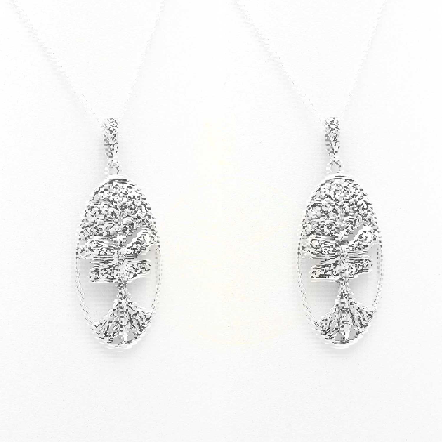 Sterling Silver Tree of Life Dragonfly Pendant with Oxidized Details