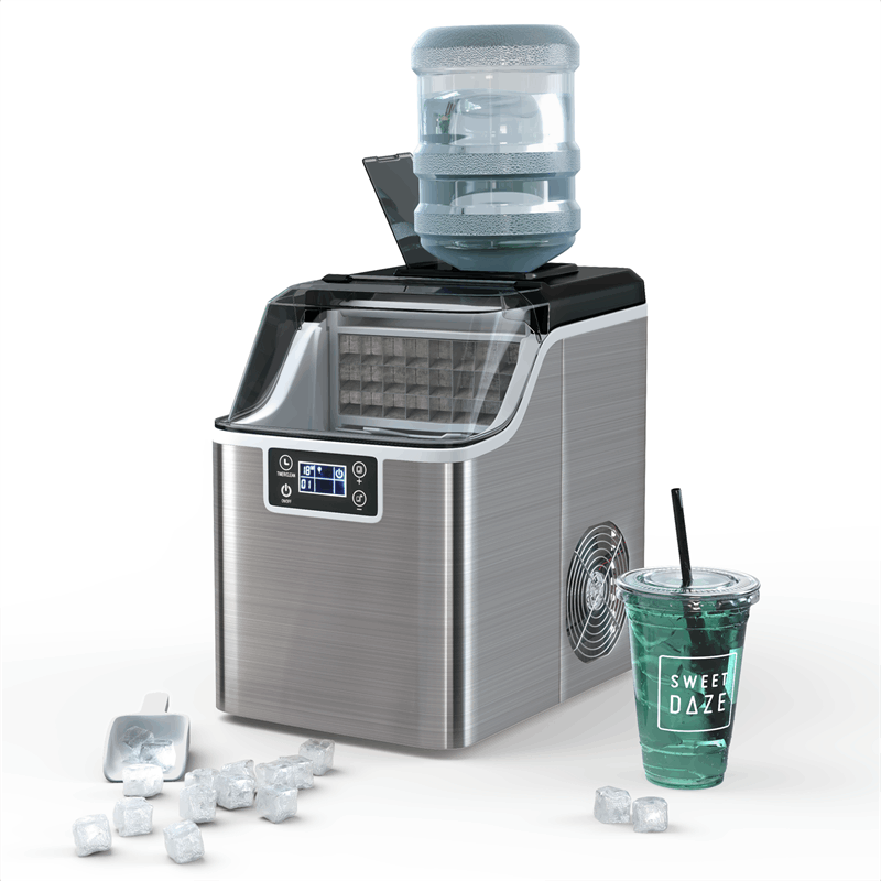 Portable Countertop Ice Maker with Top Inlet and Adjustable Ice Thickness