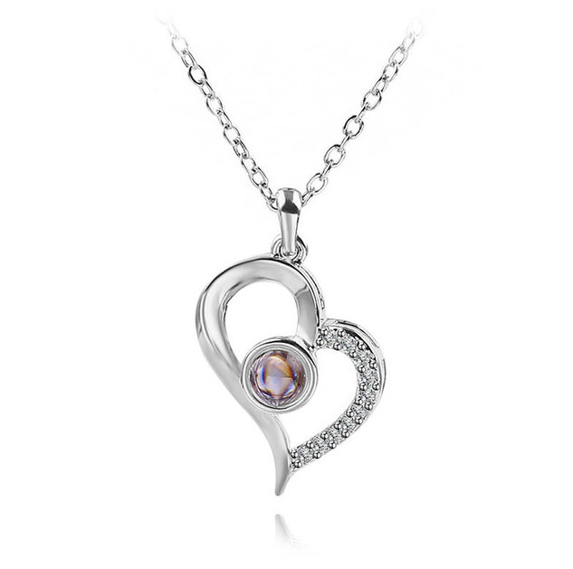 Elegant Rose Gold "I Love You" Pendant Necklace for Couples