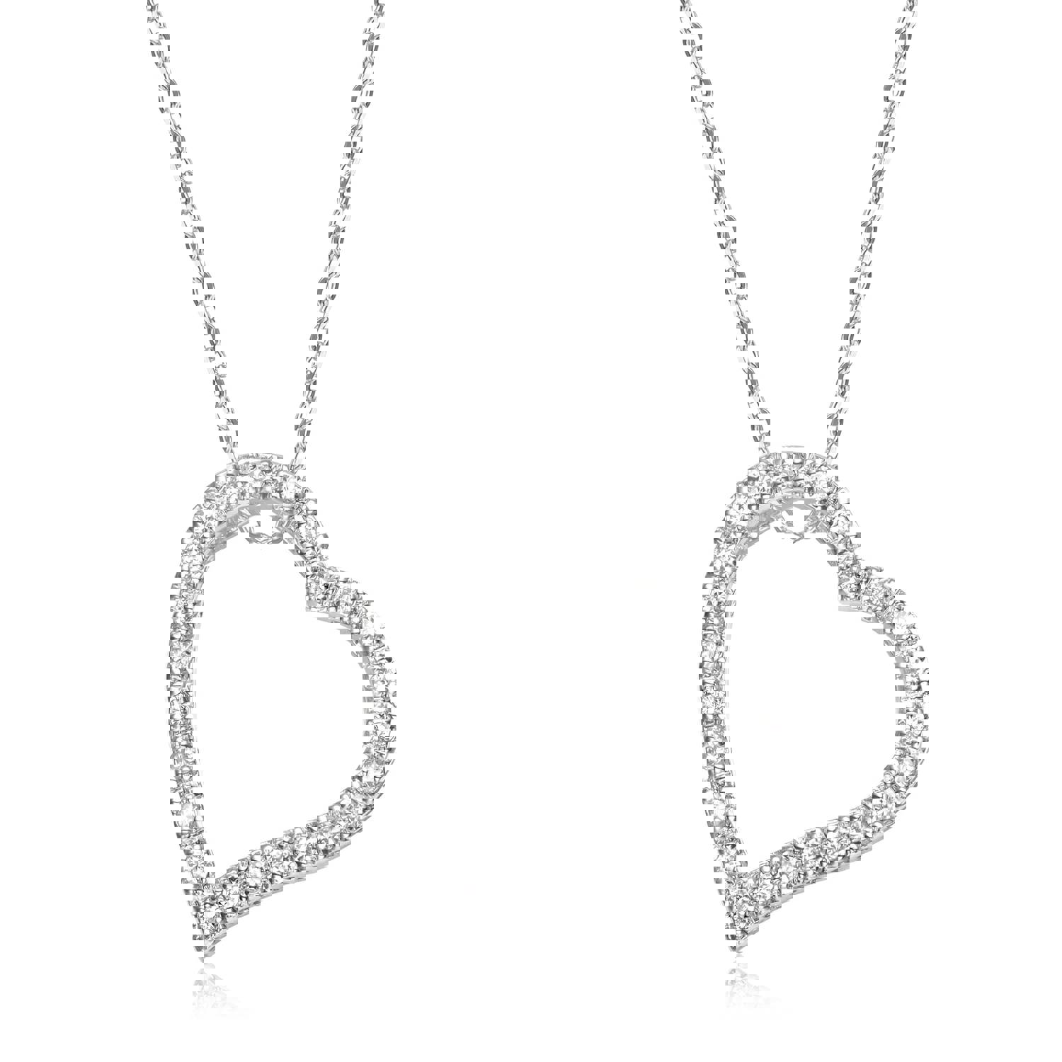 Glamorous Champagne Heart Pendant in Sterling Silver