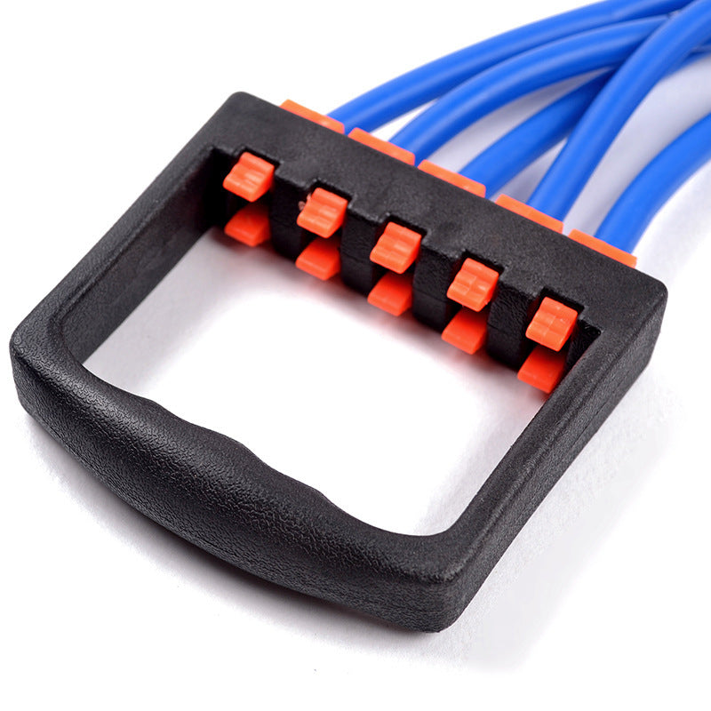 Upgraded 5-Tube Chest Expander - Premium Rubber Resistance Bands for Total Body Fitness