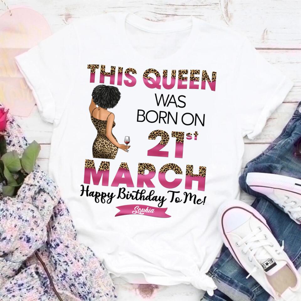 Stylish March Birthday Shirt for Queens