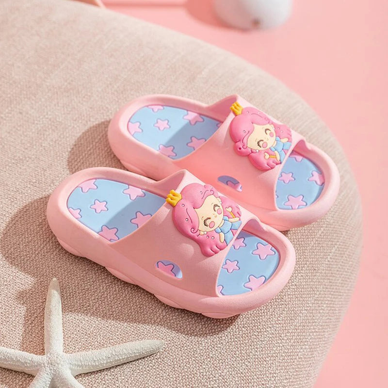 Cute Cartoon Non-Slip Kids Slippers for Summer Comfort