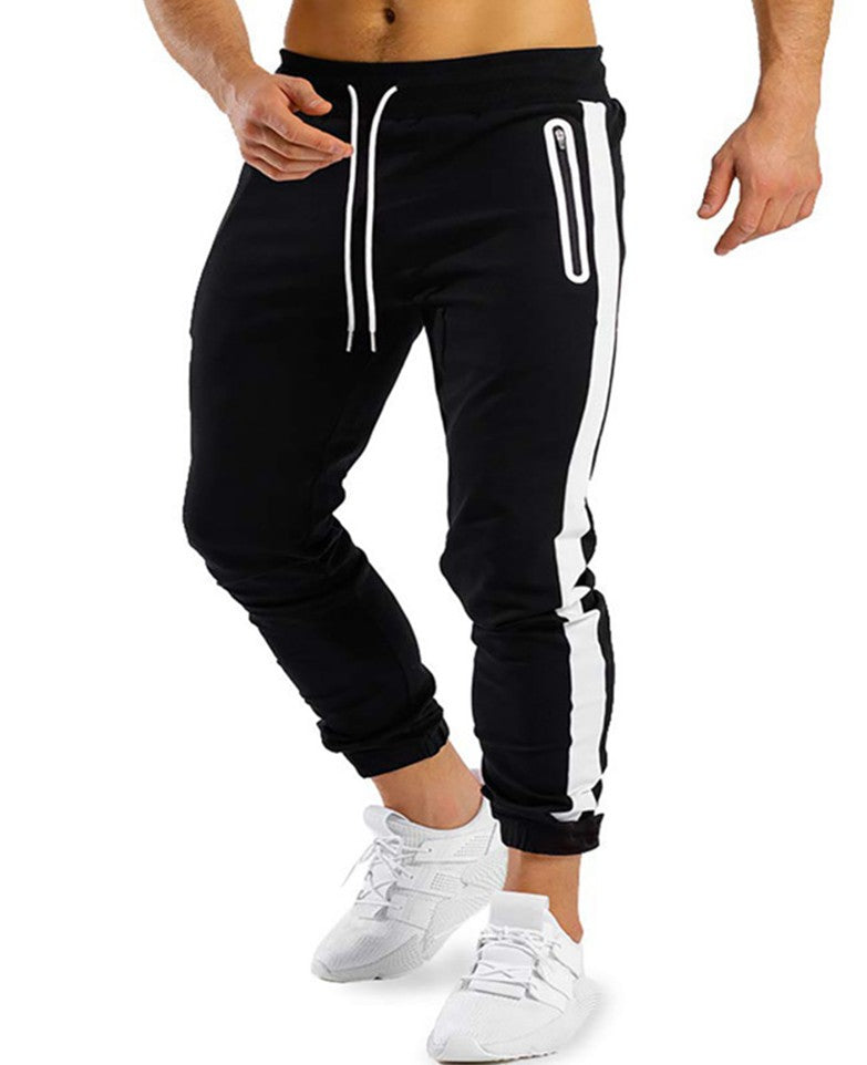 Stylish Men's Athletic Sportswear Trousers with Contrast Sides